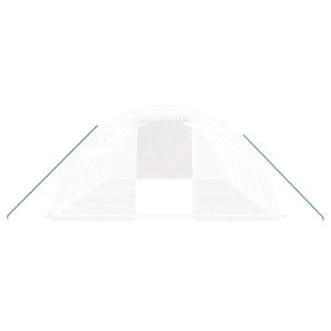 Оранжерия със стоманена рамка бяла 24 м² 6x4x2 м