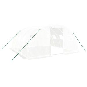 Оранжерия със стоманена рамка, бяла, 16 м², 4x4x2 м