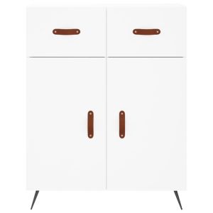 Сайдборд, бял, 69,5x34x90 см, инженерно дърво