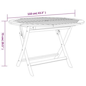 Градински трапезен комплект от 5 части, акациево дърво масив