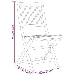 Градински трапезен комплект от 5 части, акациево дърво масив