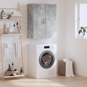 Стенен шкаф бетонно сив 69,5x34x90 см