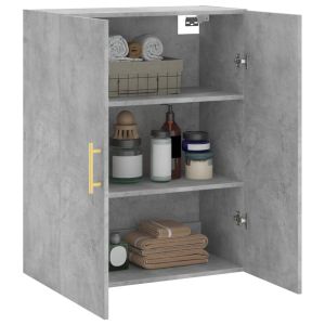 Стенен шкаф бетонно сив 69,5x34x90 см