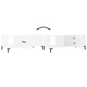 Маса за кафе, бяла, 102x50x40 см, инженерно дърво