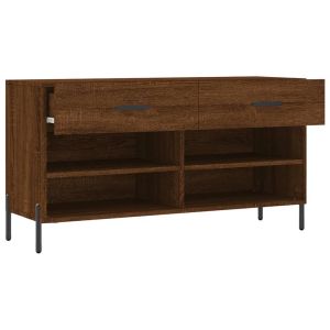Пейка за обувки, кафяв дъб, 102x35x55 см, инженерно дърво