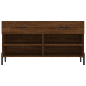 Пейка за обувки, кафяв дъб, 102x35x55 см, инженерно дърво