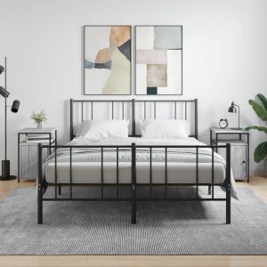 Нощни шкафчета, 2 бр, сив сонома, 40x42x60 см, инженерно дърво