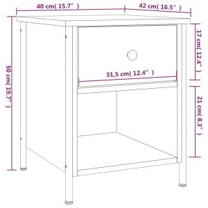 Нощни шкафчета 2 бр дъб сонома 40x42x50 см инженерно дърво