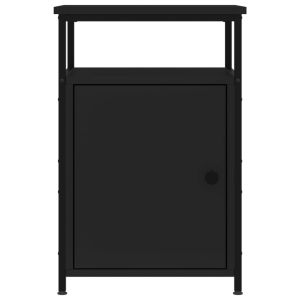 Нощни шкафчета, 2 бр, черни, 40x42x60 см, инженерно дърво