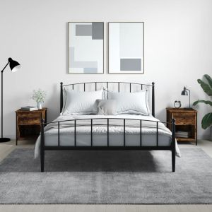 Нощни шкафчета 2 бр опушен дъб 40x42x50 см инженерно дърво