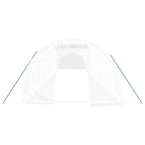 Оранжерия със стоманена рамка бяла 42 м² 14x3x2 м