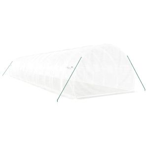 Оранжерия със стоманена рамка бяла 42 м² 14x3x2 м