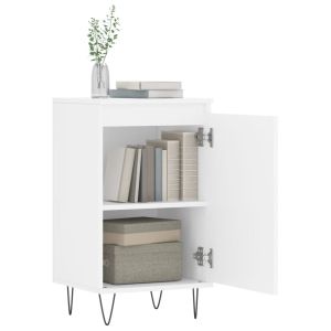 Бюфети, 2 бр, бели, 40x35x70 см, инженерно дърво