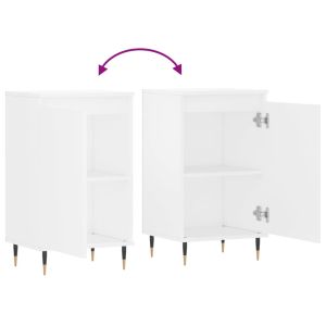Бюфети, 2 бр, бели, 40x35x70 см, инженерно дърво