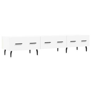 ТВ шкаф, бял, 150x36x30 см, инженерно дърво