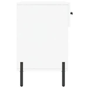 Пейка за обувки, бяла, 102x35x55 см, инженерно дърво