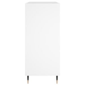 Шкаф за грамофонни плочи бял 84,5x38x89 см инженерно дърво