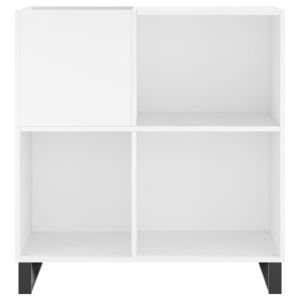 Шкаф за грамофонни плочи бял 84,5x38x89 см инженерно дърво