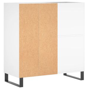 Шкаф за грамофонни плочи бял 84,5x38x89 см инженерно дърво