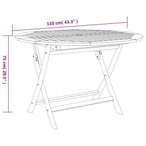 Градински трапезен комплект от 5 части, акациево дърво масив