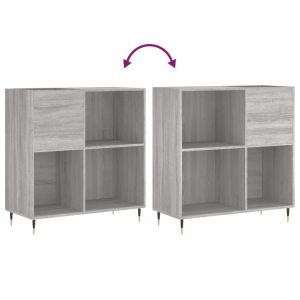 Шкаф за винилови плочи сив сонома 84,5x38x89 см инженерно дърво