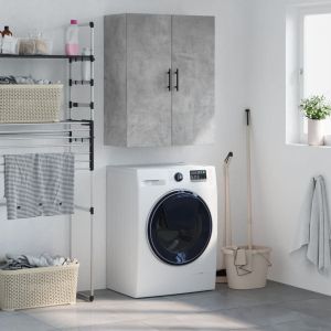 Стенен шкаф бетонно сив 69,5x34x90 см