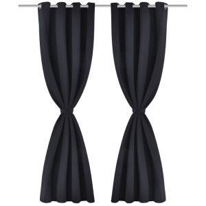 Черни блекаут завеси от сатен 135 х 245 см