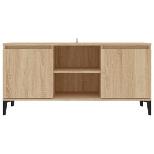 ТВ шкаф с метални крака, сонома дъб, 103,5x35x50 см
