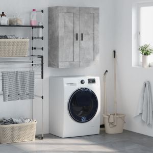 Стенен шкаф бетонно сив 69,5x34x90 см инженерно дърво