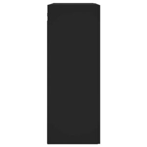 Стенен шкаф черен 69,5x34x90 см инженерно дърво