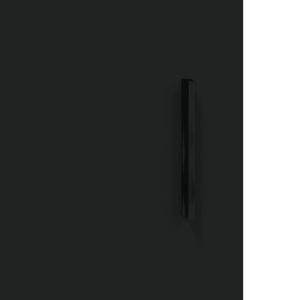 Стенен шкаф черен 69,5x34x90 см инженерно дърво