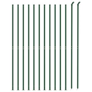 Плетена оградна мрежа с фланец, зелена, 1x25 м