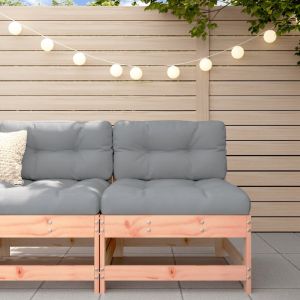 Среден диван с възглавници, дугласко дърво масив