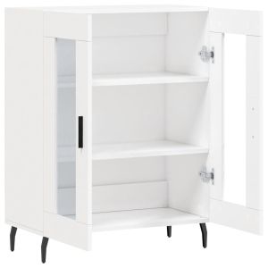 Сайдборд, бял, 69,5x34x90 см, инженерно дърво