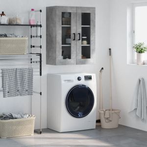 Стенен шкаф бетонно сив 69,5x34x90 см