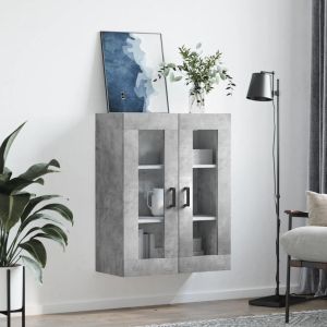 Стенен шкаф бетонно сив 69,5x34x90 см