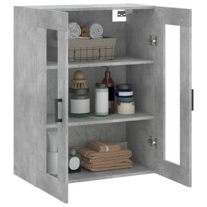 Стенен шкаф бетонно сив 69,5x34x90 см