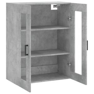 Стенен шкаф бетонно сив 69,5x34x90 см