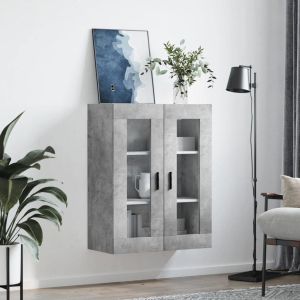 Стенен шкаф бетонно сив 69,5x34x90 см