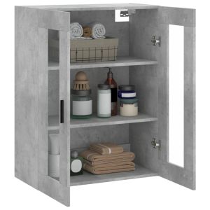 Стенен шкаф бетонно сив 69,5x34x90 см