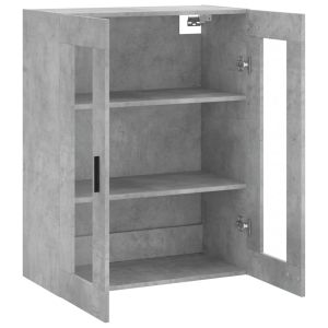Стенен шкаф бетонно сив 69,5x34x90 см