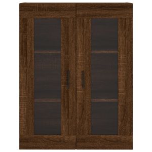 Стенен шкаф кафяв дъб 69,5x34x90 см