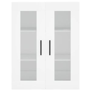 Стенен шкаф бял 69,5x34x90 см