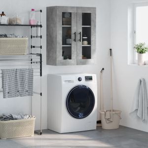 Стенен шкаф бетонно сив 69,5x34x90 см