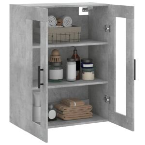 Стенен шкаф бетонно сив 69,5x34x90 см