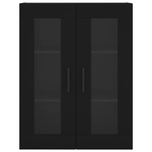Стенен шкаф черен 69,5x34x90 см