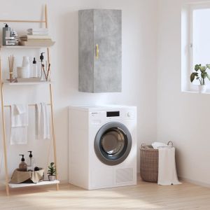 Стенен шкаф бетонно сив 34,5x34x90 см