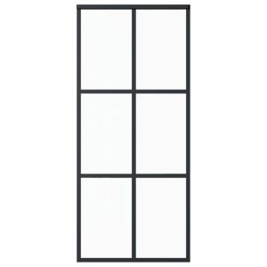 Плъзгаща се врата с механизъм, ESG стъкло и алуминий, 90x205 см