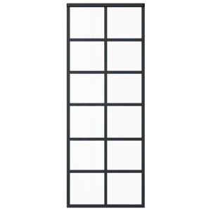 Плъзгаща се врата с механизъм, ESG стъкло и алуминий, 76x205 см