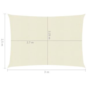 Платно-сенник, 160 г/м², кремаво, 2,5x3 м, HDPE